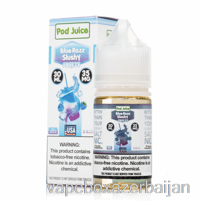 E-Juice Vape FREEZE Blue Razz Slushy - Pod Juice - 30mL 35mg